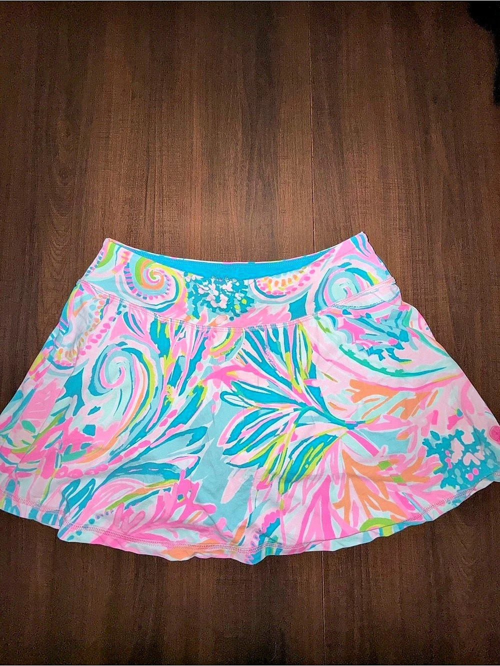 Lilly Pulitzer Luxletic Skort Floral Athletic Shorts Pink & Blue XS
